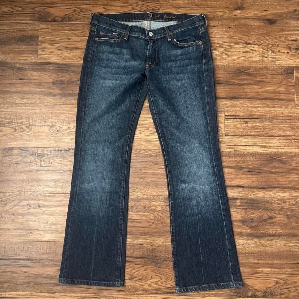 7 For All Mankind Low Rise Bootcut Dark Wash Jeans Women 31 Y2K Streetwear Flare
